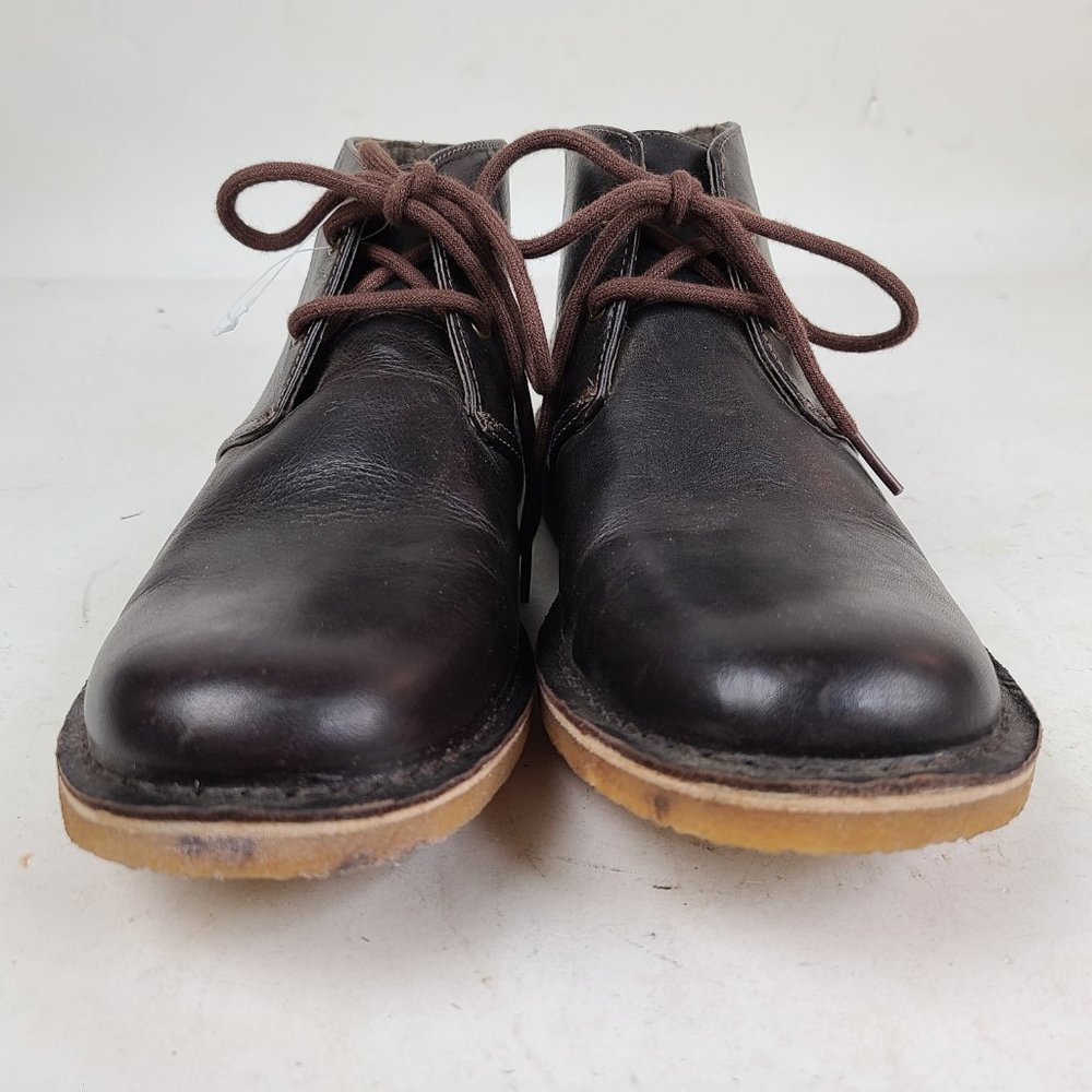 UGG Australia Leighton Chukka Black Leather Casual Mens Boots Sz 8.5 3275 - Picture 2 of 10